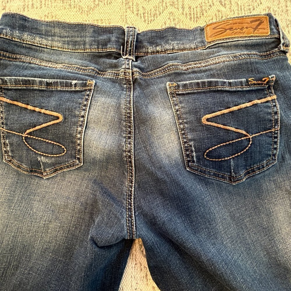 Seven7 Skinny Easy Fit Distressed Jeans Size 8 - Picture 4 of 6